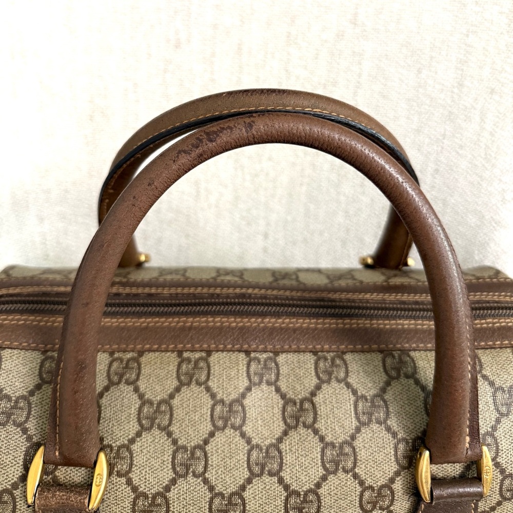 Gucci Brown GG Canvas Satchel with Green and Red Web Stripes - Picture 10 of 16